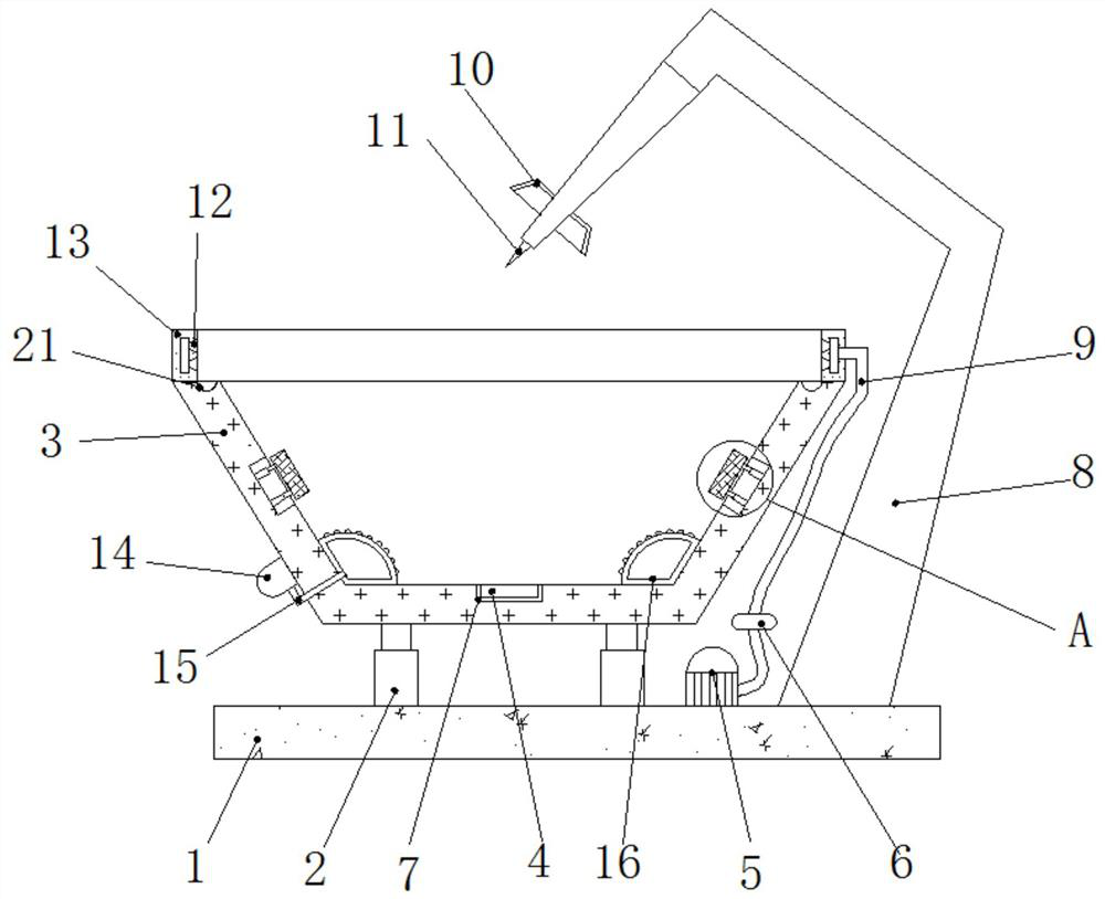 An excavating bucket welding device for earthwork construction engineering machinery