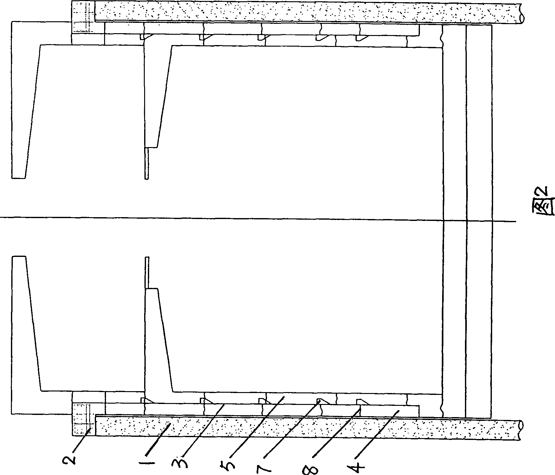 Circular deep foundation ditch concrete pile arranging support and major structure inversing construction method