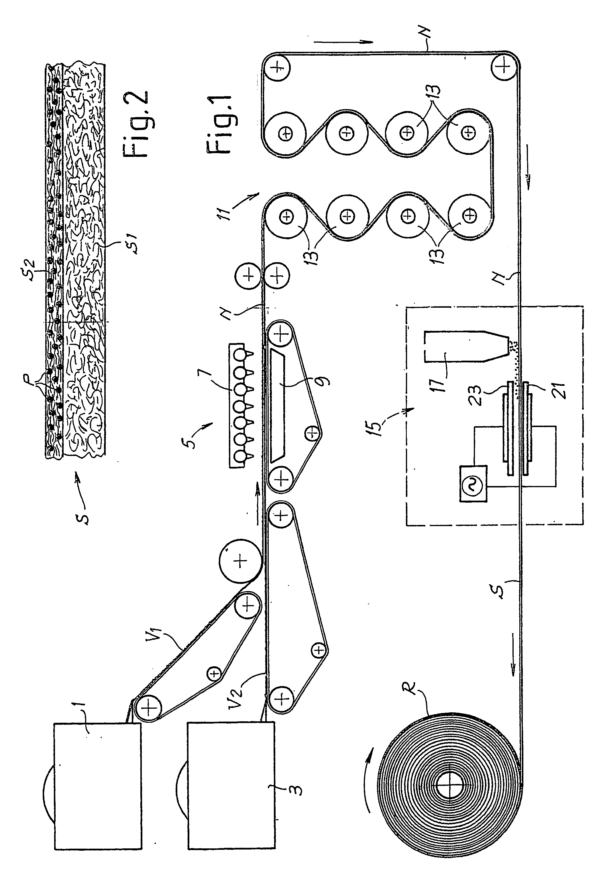 Composite absorbent structure for the production of diapers, sanitary napkins and associated production method