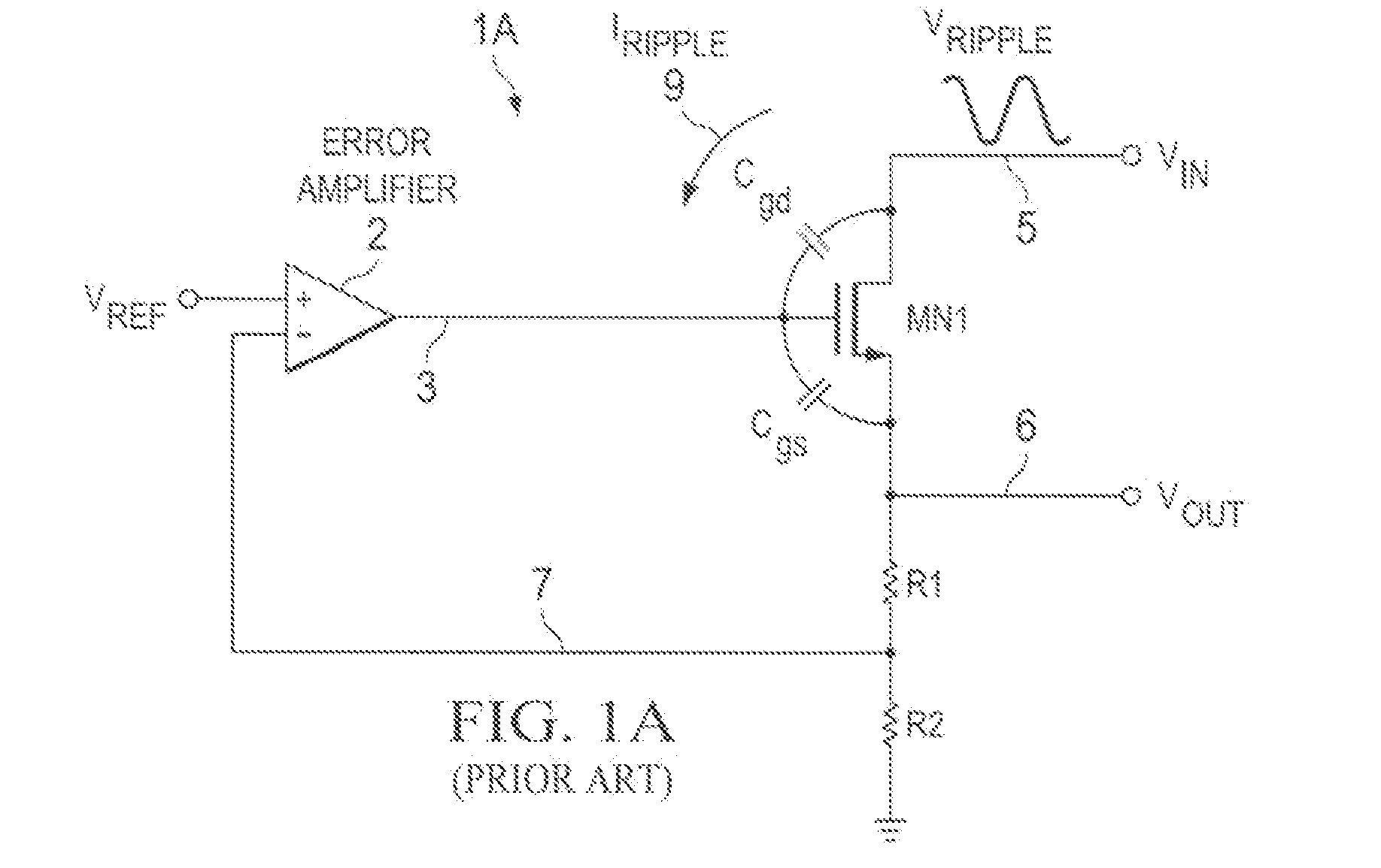 Nmos ldo psrr improvement using power supply noise cancellation