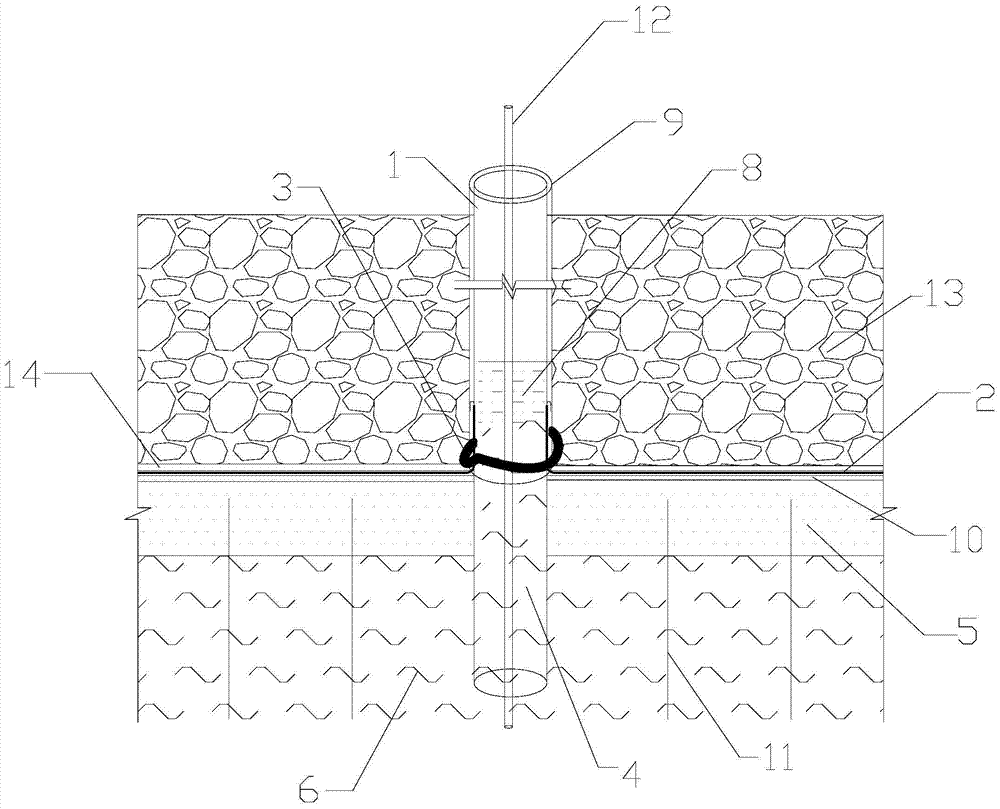 Membrane structure and detection method for detecting reinforcement effect in vacuum preloading process