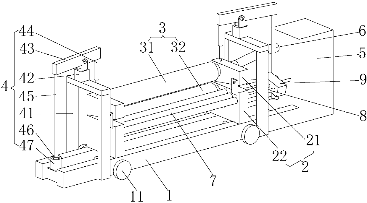 Self-pressing device for glass pressing machine