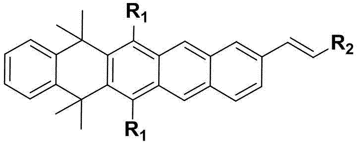 Dihydro-pentacene-olefin organic light-emitting material, preparation method and application of dihydro-pentacene-olefin organic light-emitting material