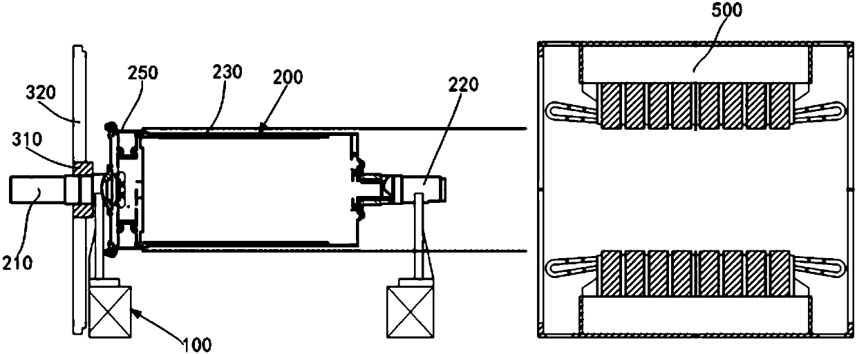 Penetrative-assembling method for compact type roller bearing structure motor