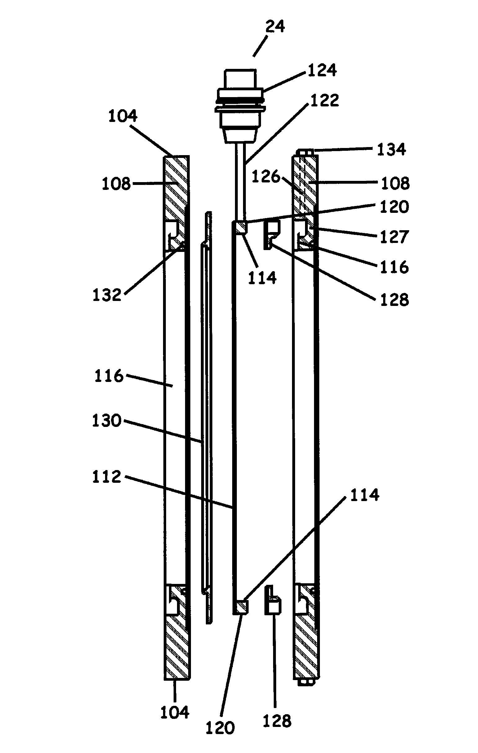 Electrochemical liquid treatment cell with modular construction