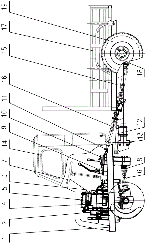 Direct-drive front-rear drive articulated steering-wheeled tractor