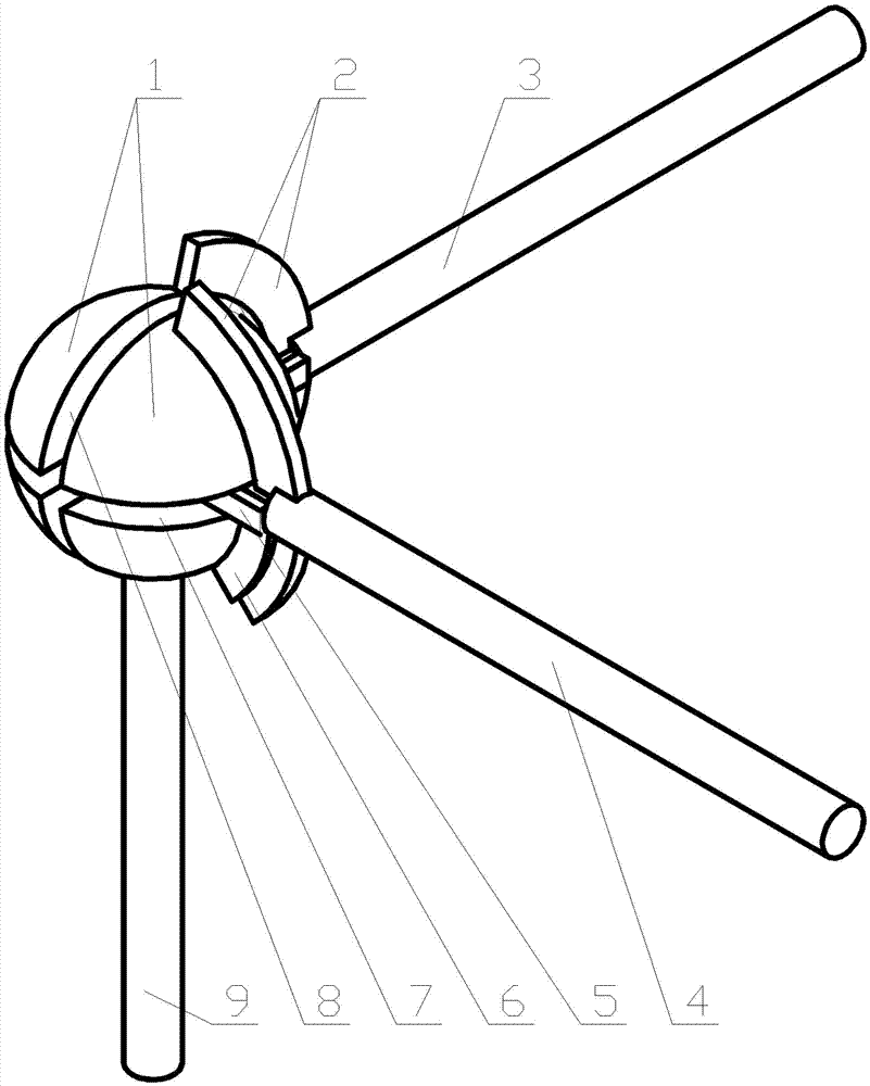 Three-dimensional axis of ball joint