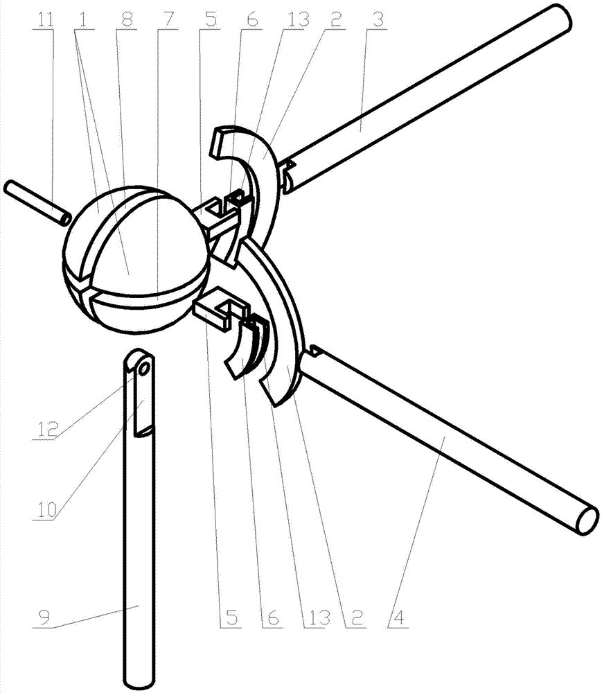 Three-dimensional axis of ball joint