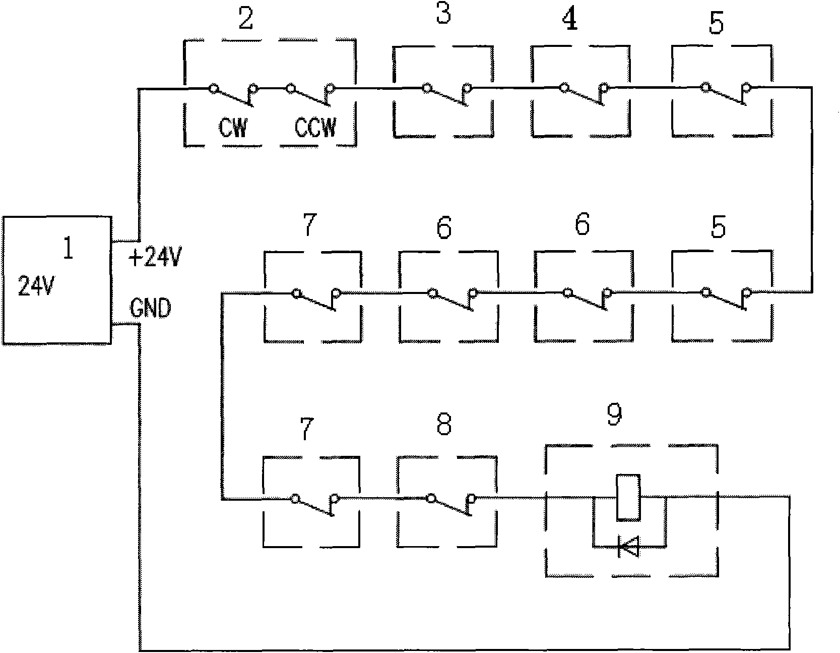 Stand-by safety chain monitoring and protecting device for wind power generation control system