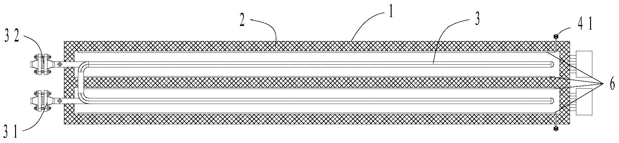 Radiant electric heater with isothermal heat exchange pipe