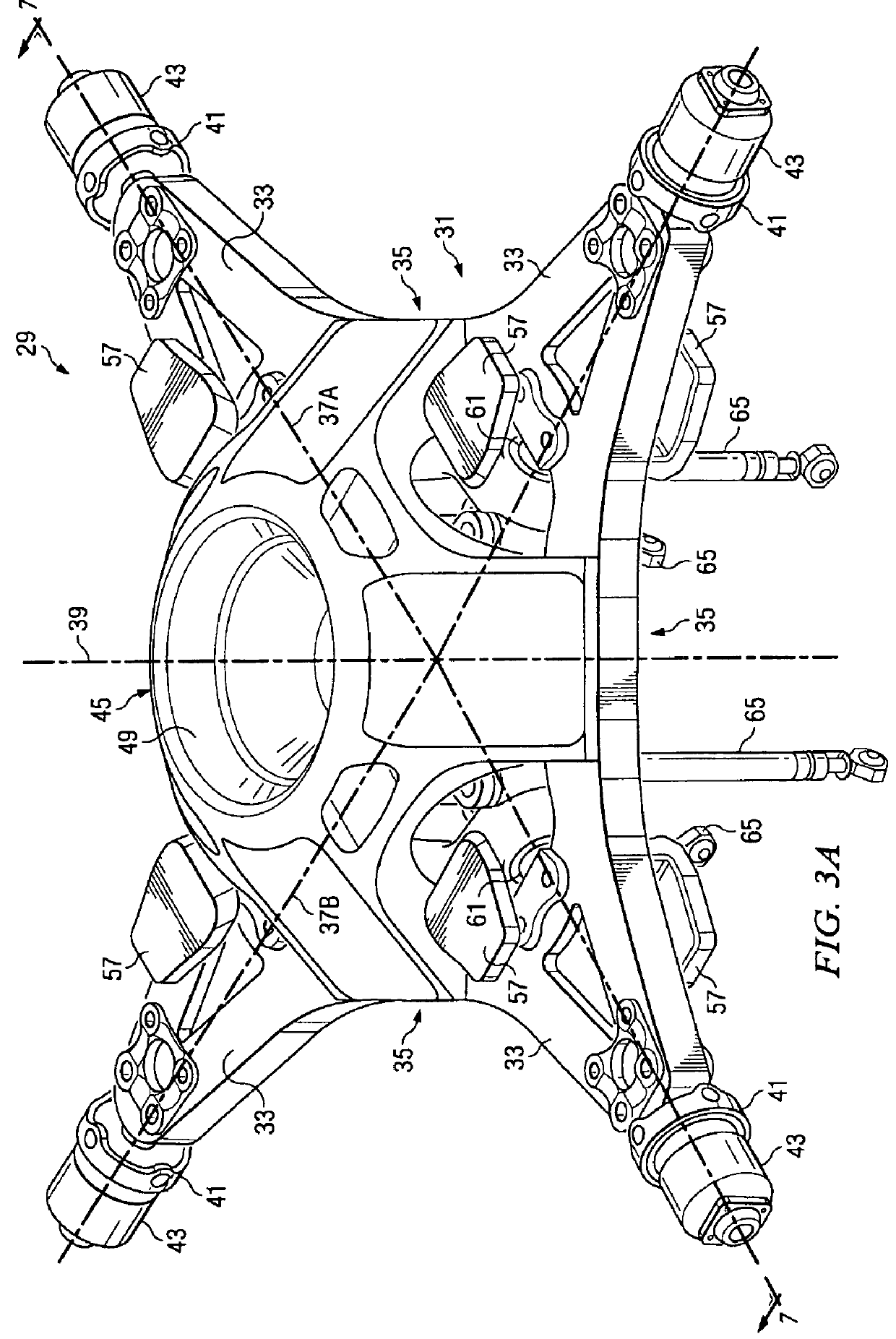 Stiff-in-plane gimbaled tiltrotor hub