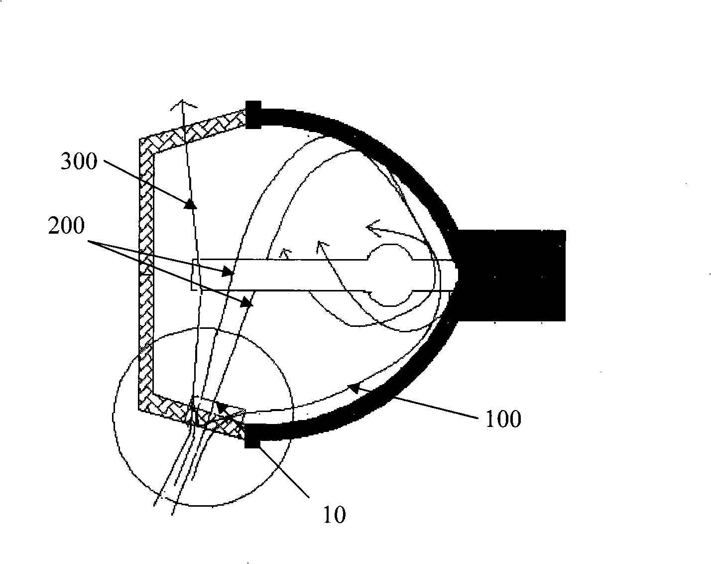 Method and structure of projector bulb heat radiation