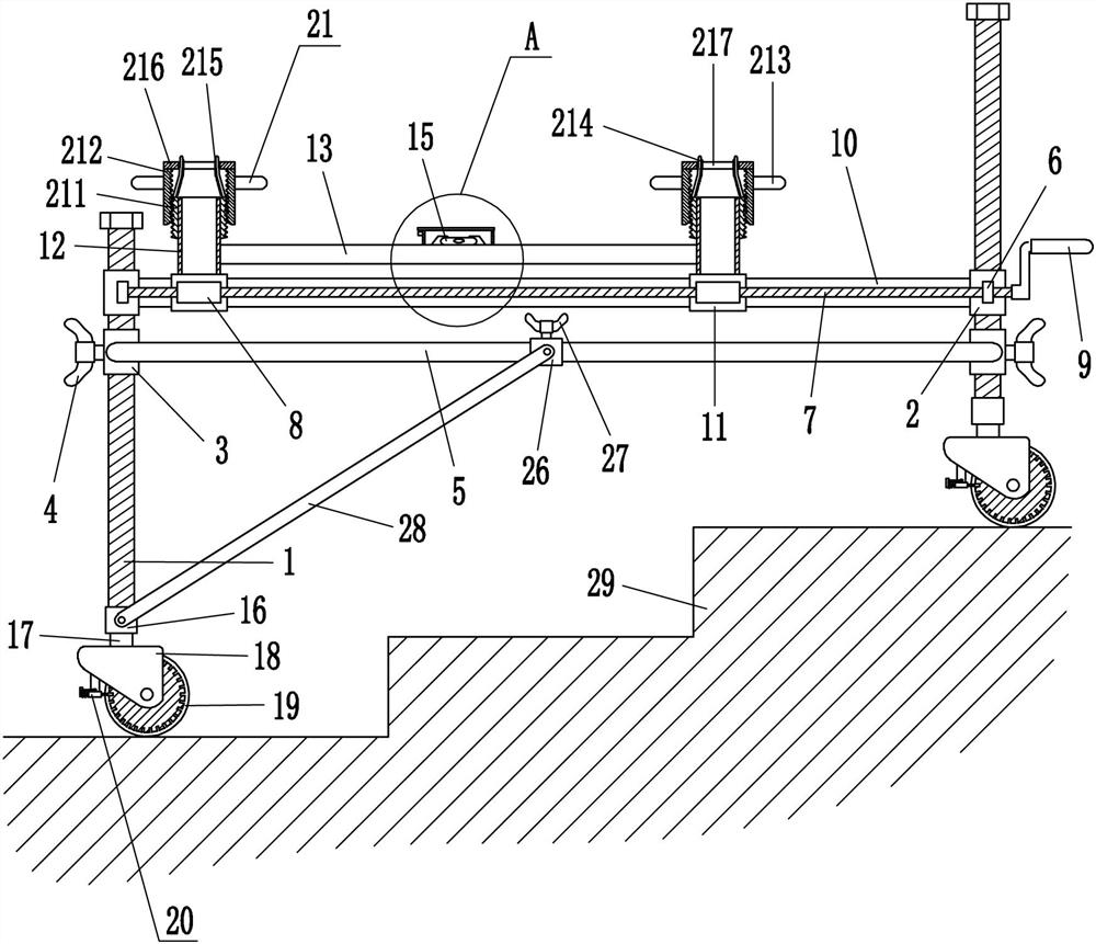 A kind of scaffolding base for construction to facilitate the construction of corridors