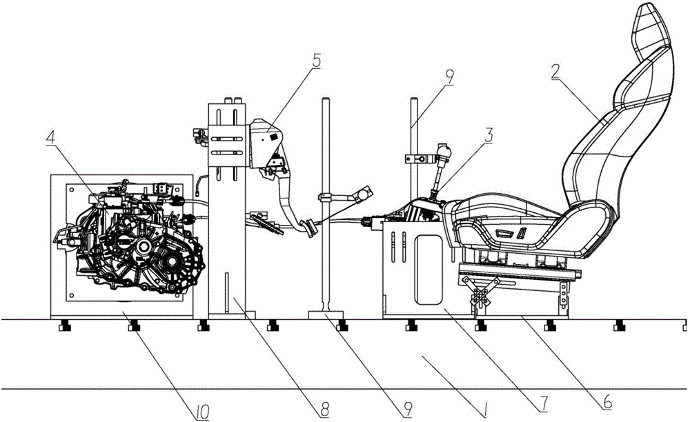 Test bench for subjective evaluation and stationary testing of vehicle