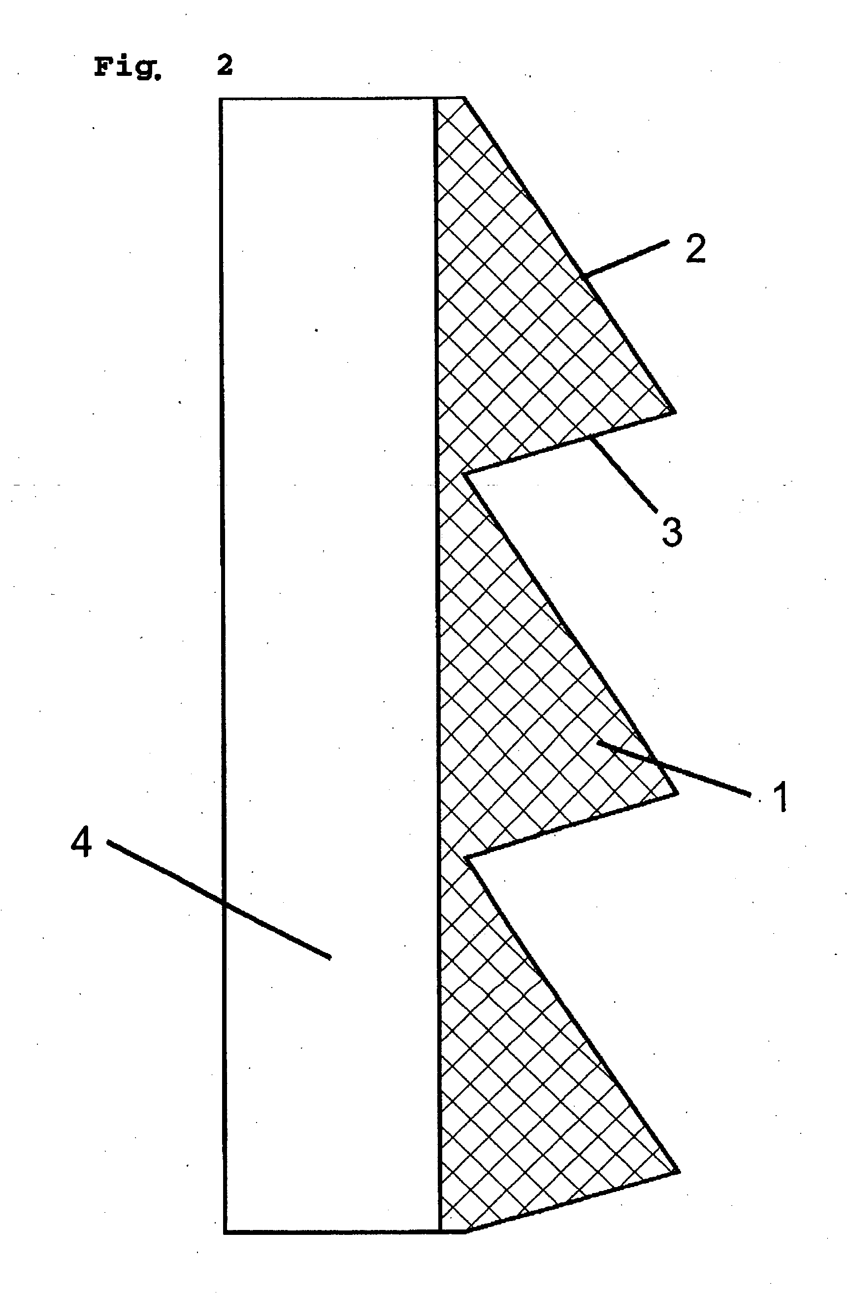 Surface structure and fresnel lens and tool for production of a surface structure