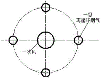 Low-nitrogen combustion device for fluidized bed boiler