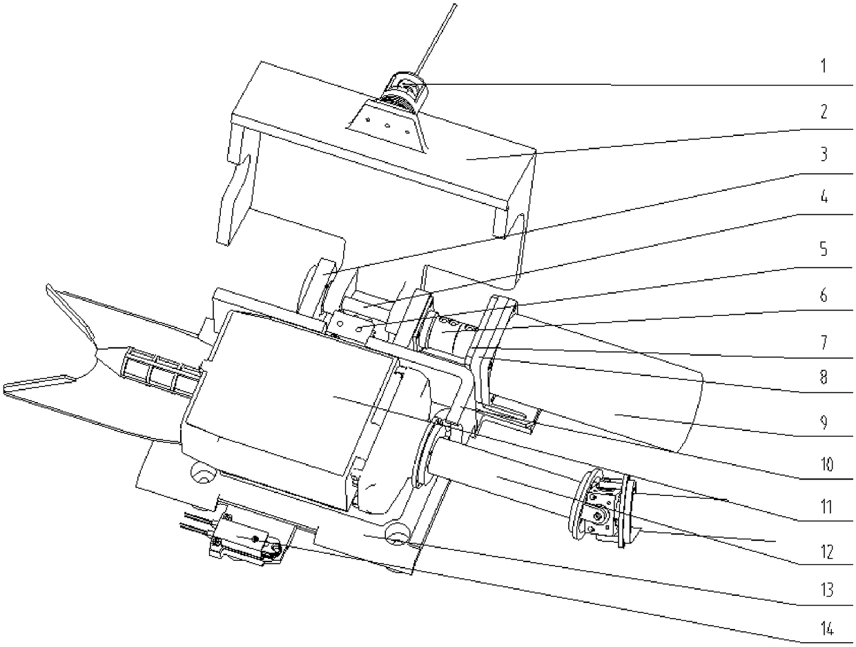 Space flexible arm tail end tool box pressing and anti-radiation protection mechanism