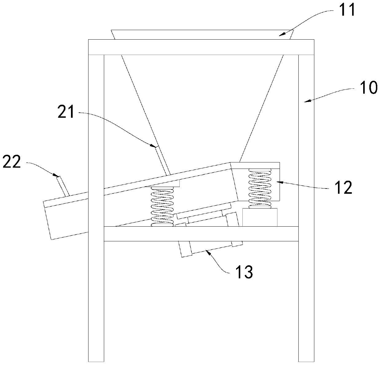 Uniform material scattering method and device for dried vegetable scraps