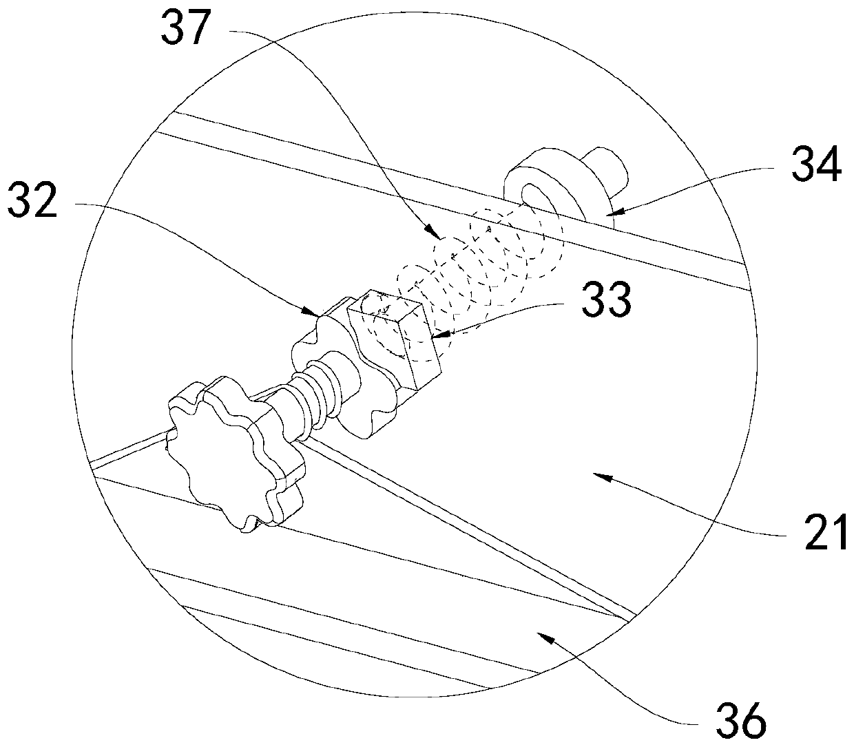 Uniform material scattering method and device for dried vegetable scraps