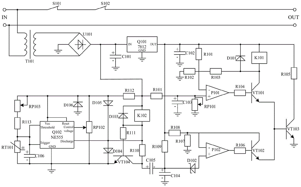 Multistage-power-amplification-balanced-modulation-circuit-base mixing protection type switching voltage-stabilized power supply