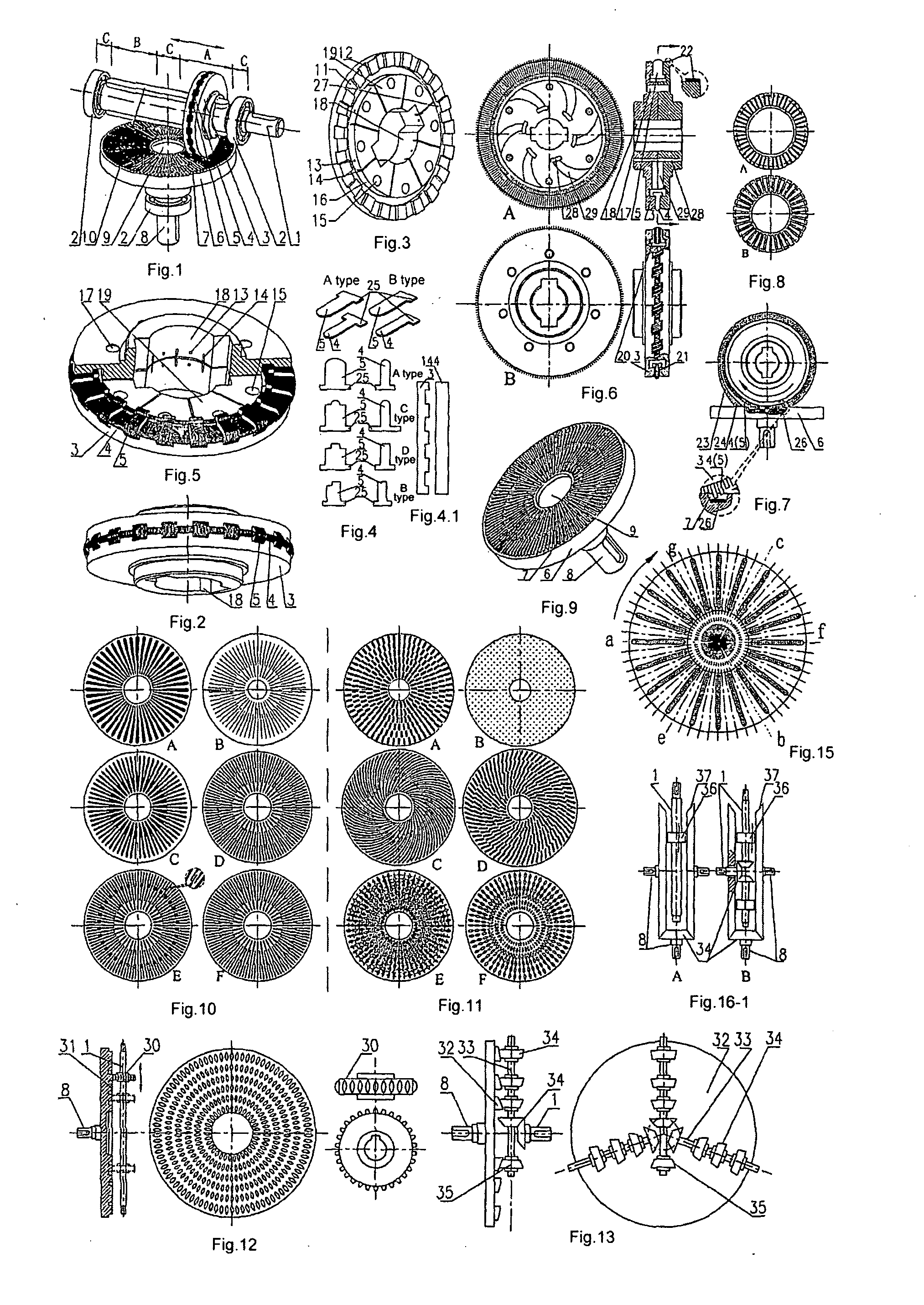 Variable-tooth gear with sliding-sheet deforming teeth