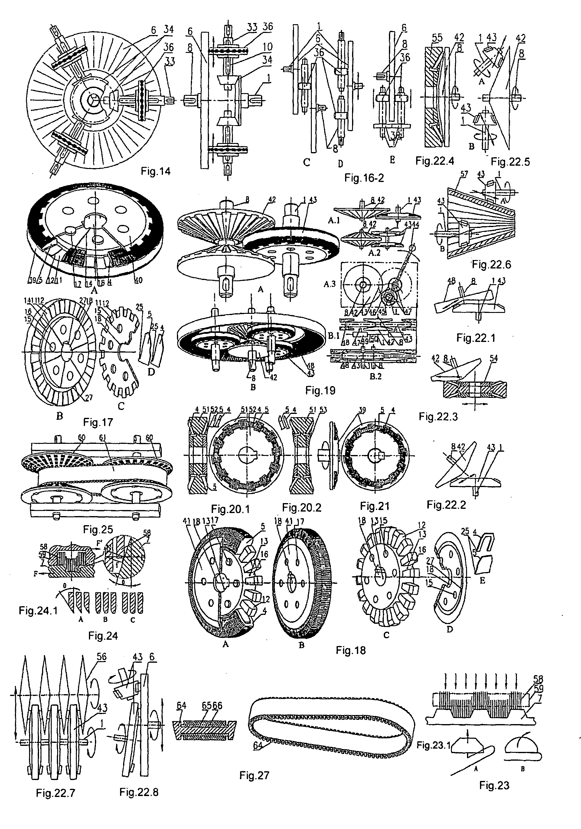 Variable-tooth gear with sliding-sheet deforming teeth