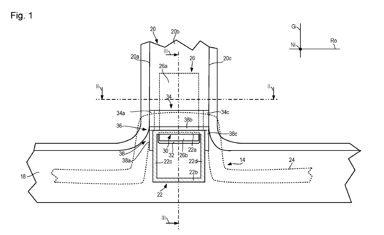 Motor vehicle body having a bodyshell and vehicle underbody, and having a securing structure component