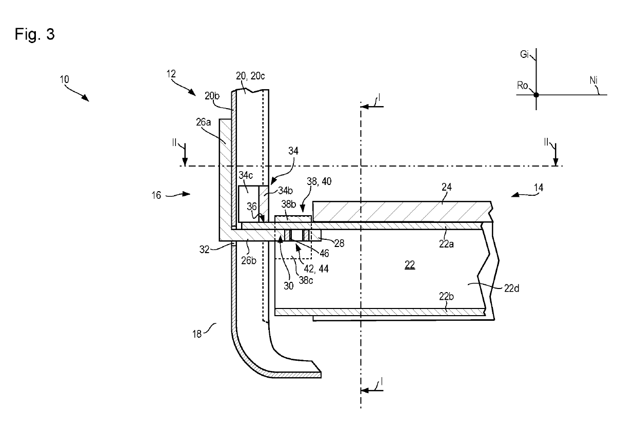 Motor vehicle body having a bodyshell and vehicle underbody, and having a securing structure component