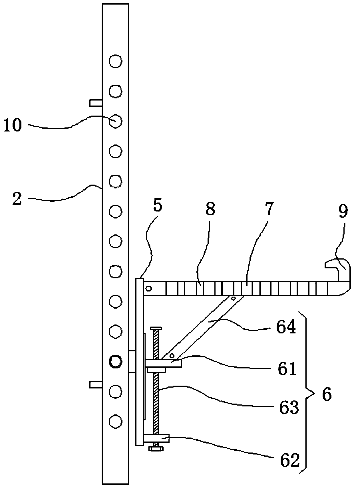 Convenient-to-adjust suspension type placing table for computer