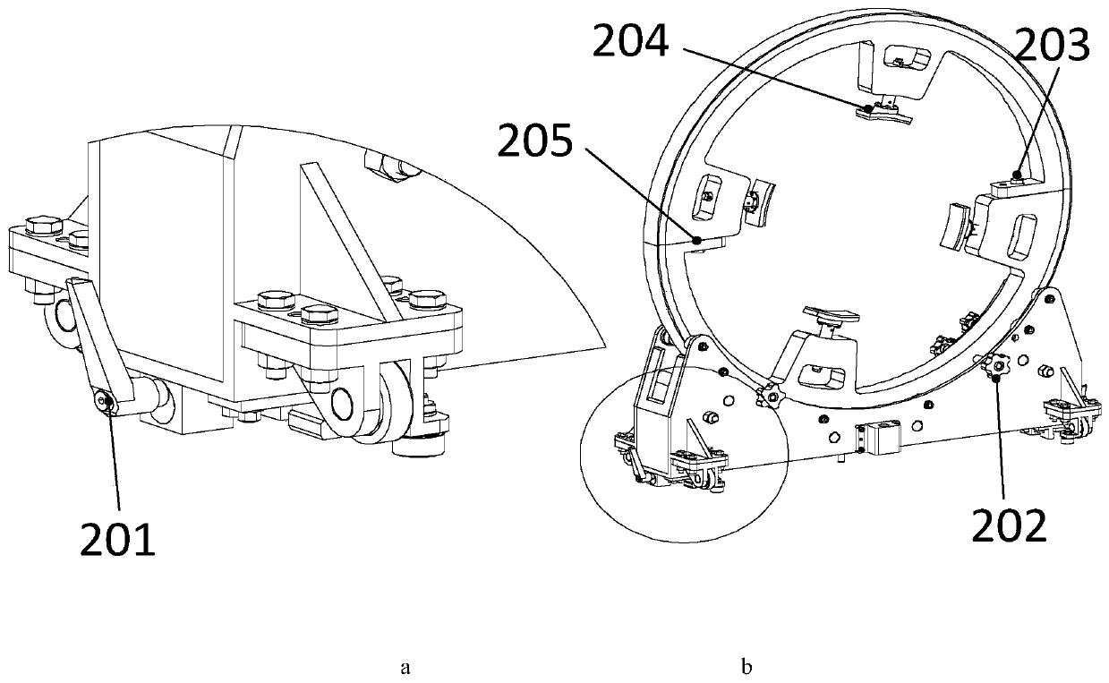 Cabin section rapid pose adjusting and tensioning device based on six-axis platform