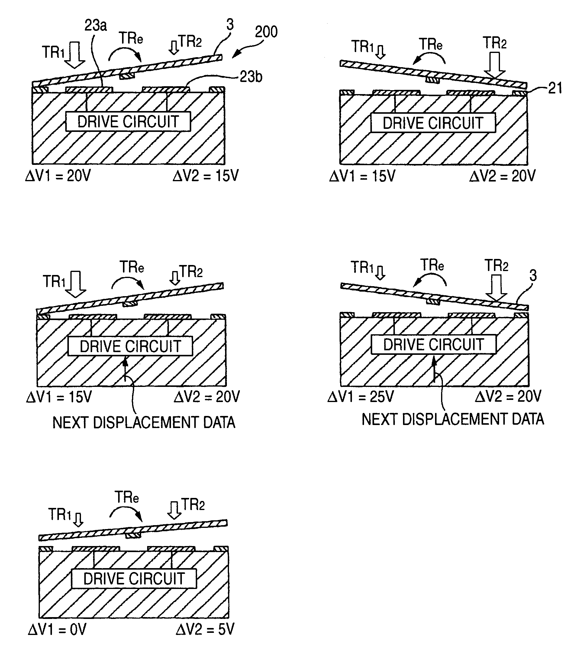 Driving method of spatial light modulator array, spatial light modulator array, and image forming apparatus