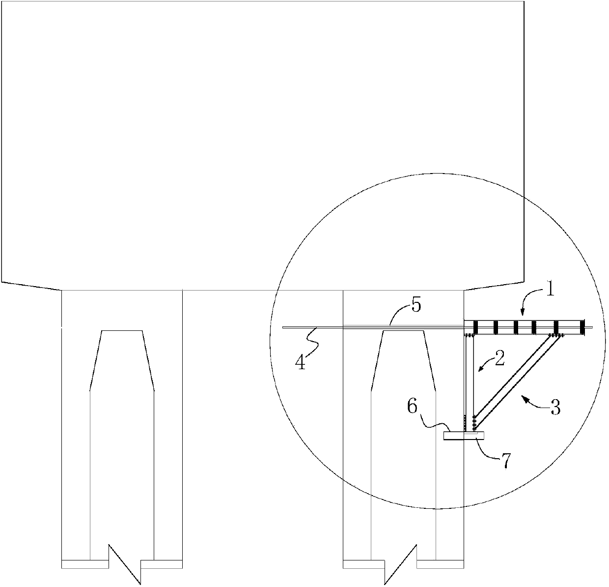 Method for construction of continuous beam linear segment without floor stand