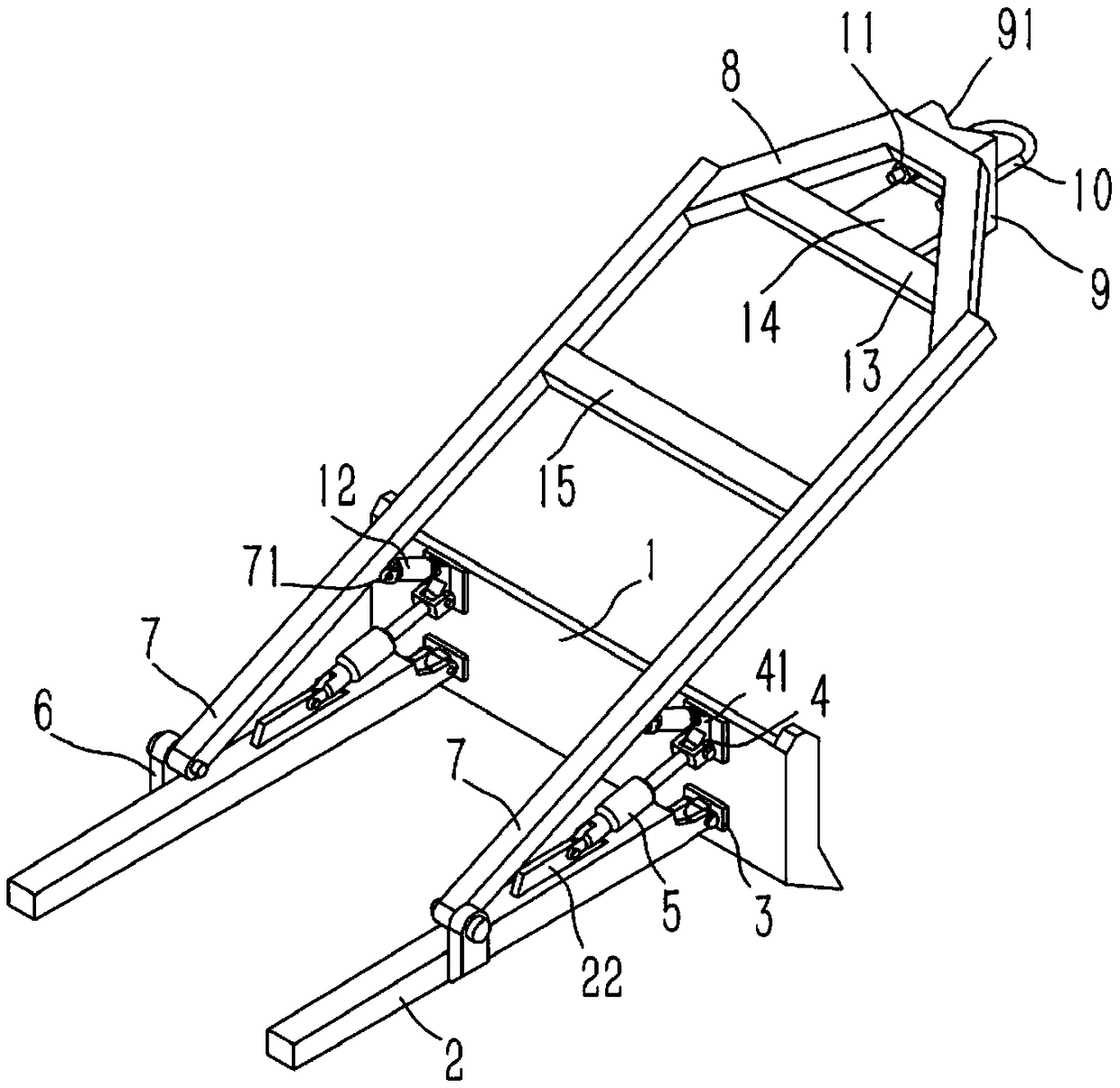 Tree pushing device of bulldozer