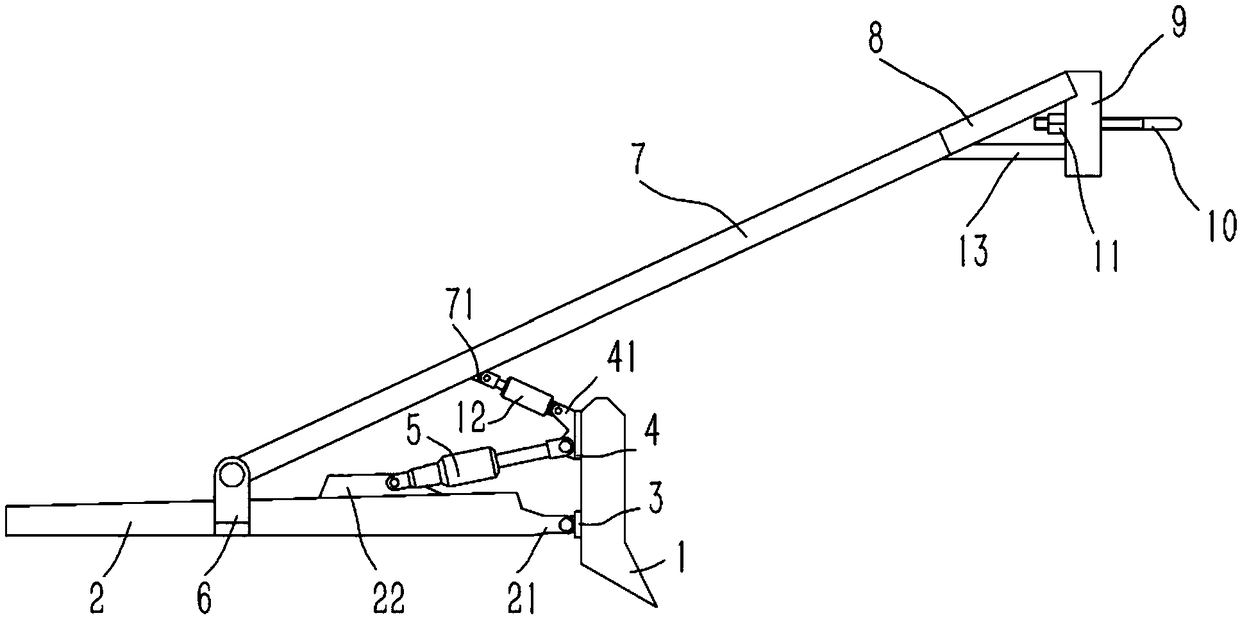 Tree pushing device of bulldozer