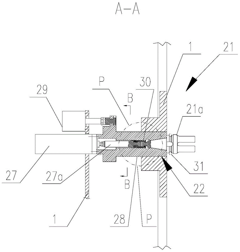 Automatic fast clamping bending die device for steel bar hoop bending machine