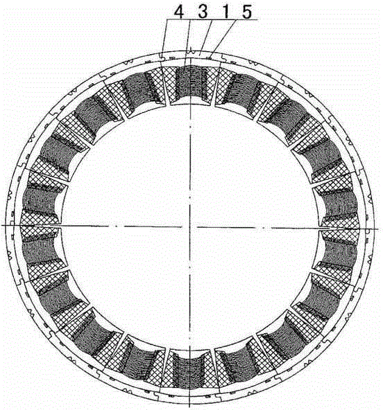 Stator-split alternating-current servo motor