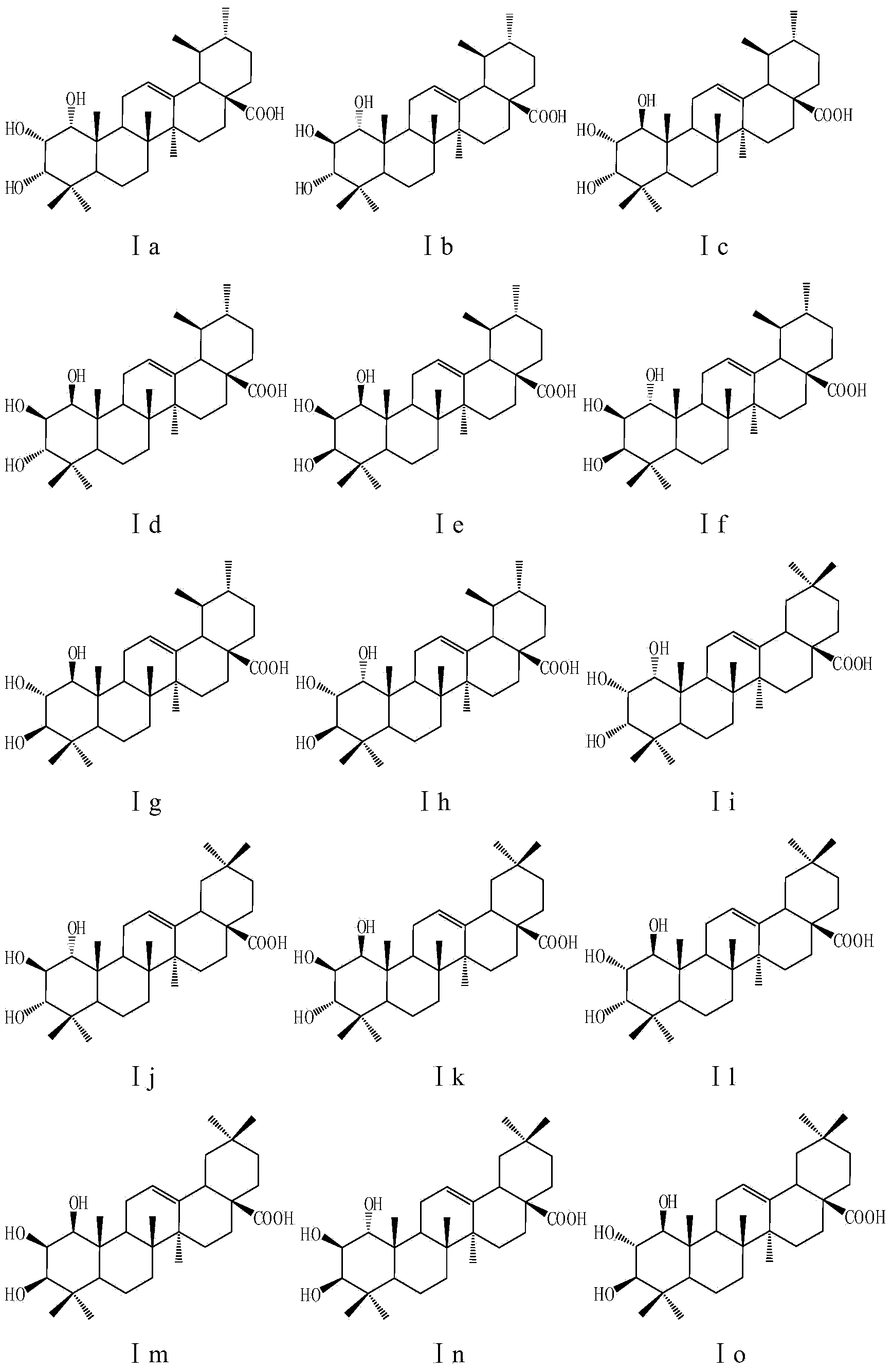 Application of A-ring trihydroxyl substituted pentacyclic triterpene compound to pharmacy