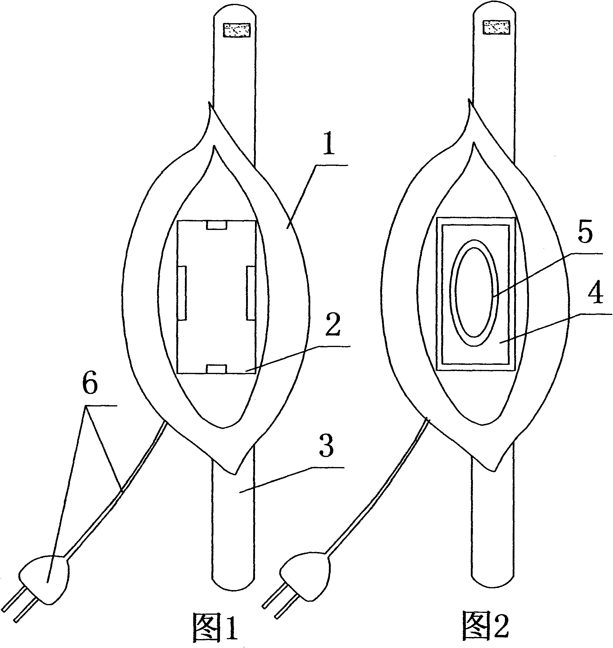 Leaf-like Chinese medicinal powder-combined portable massager