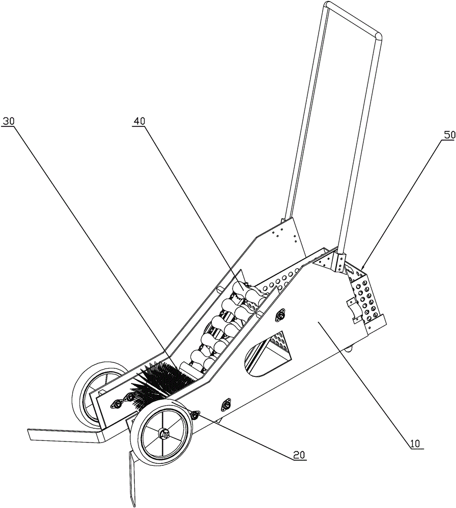 Mechanical badminton ball picking trolley