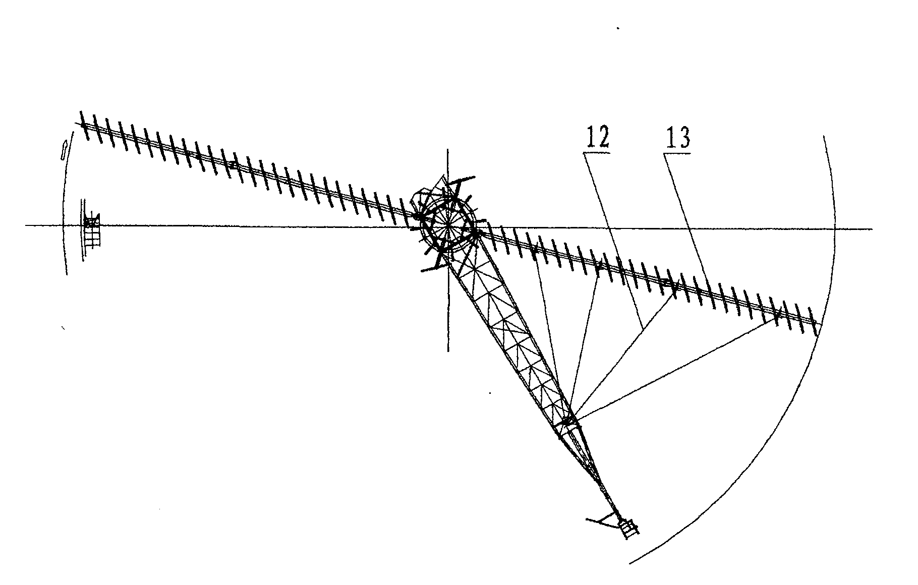 Central transmission mud scraper of large-sized flexible rake lift