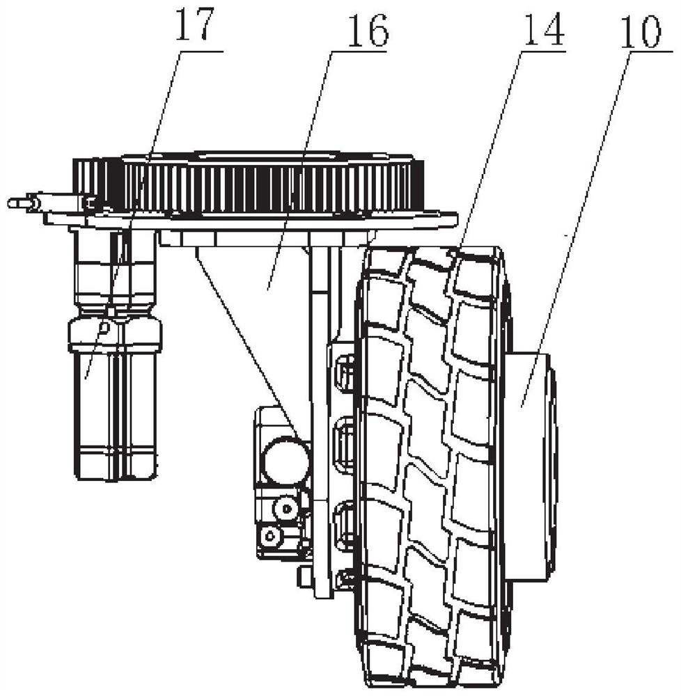 A hydraulic system with hydraulically driven double rudder wheels and heavy-duty agv