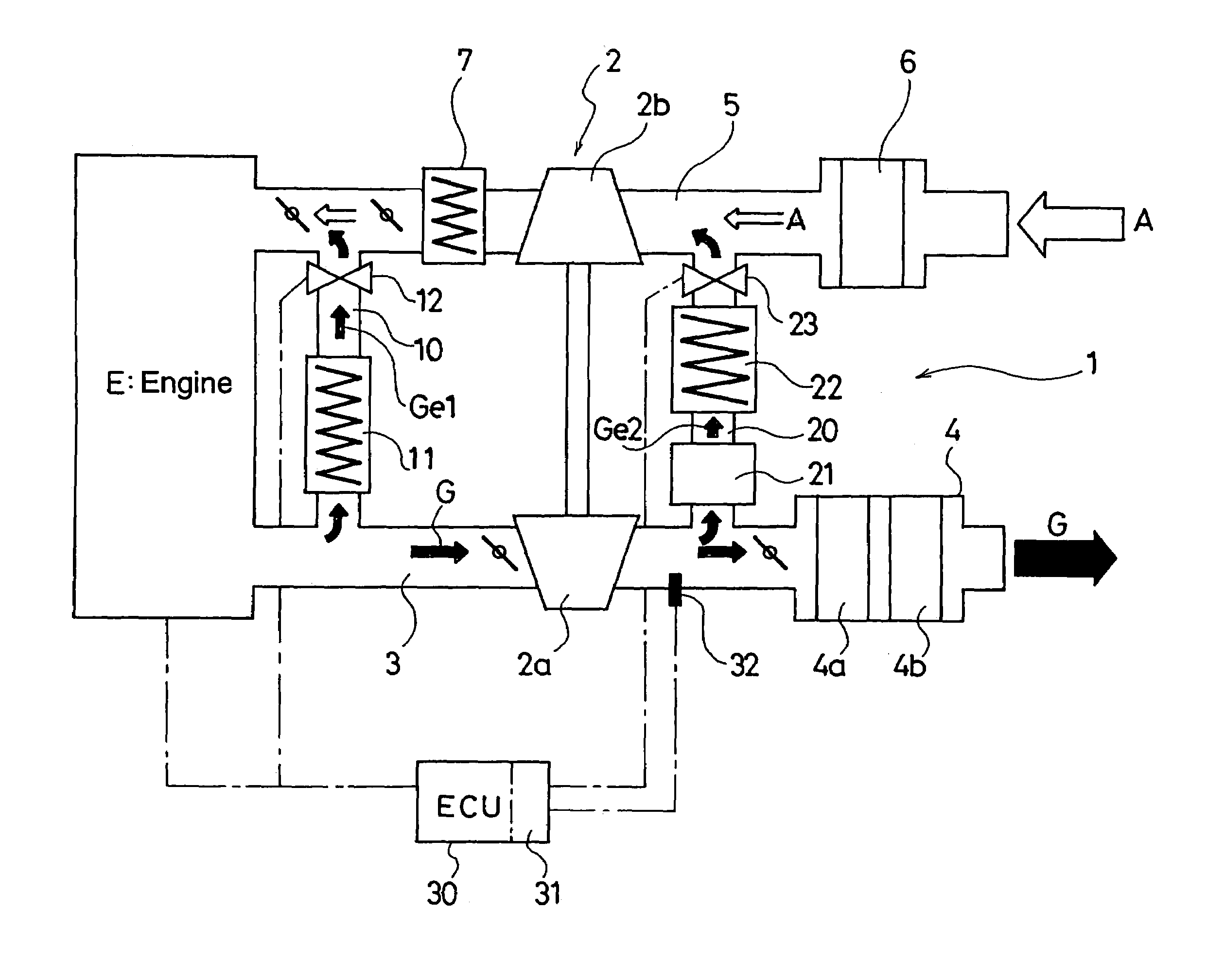 EGR system for internal combustion engine provided with a turbo-charger