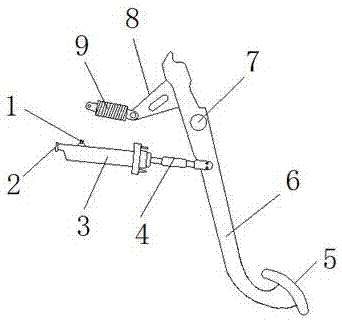 Clutch pedal provided with rotary damper