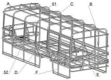 A birdcage body frame structure