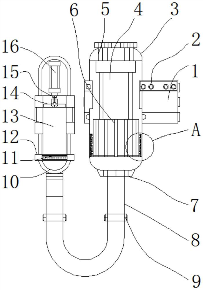 Anesthetic waste gas extraction device with filtering structure for anesthesia department