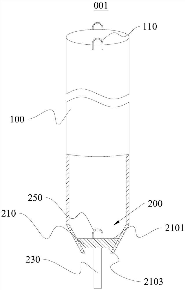 Underwater concrete pouring device in steel pipe and concrete pouring method