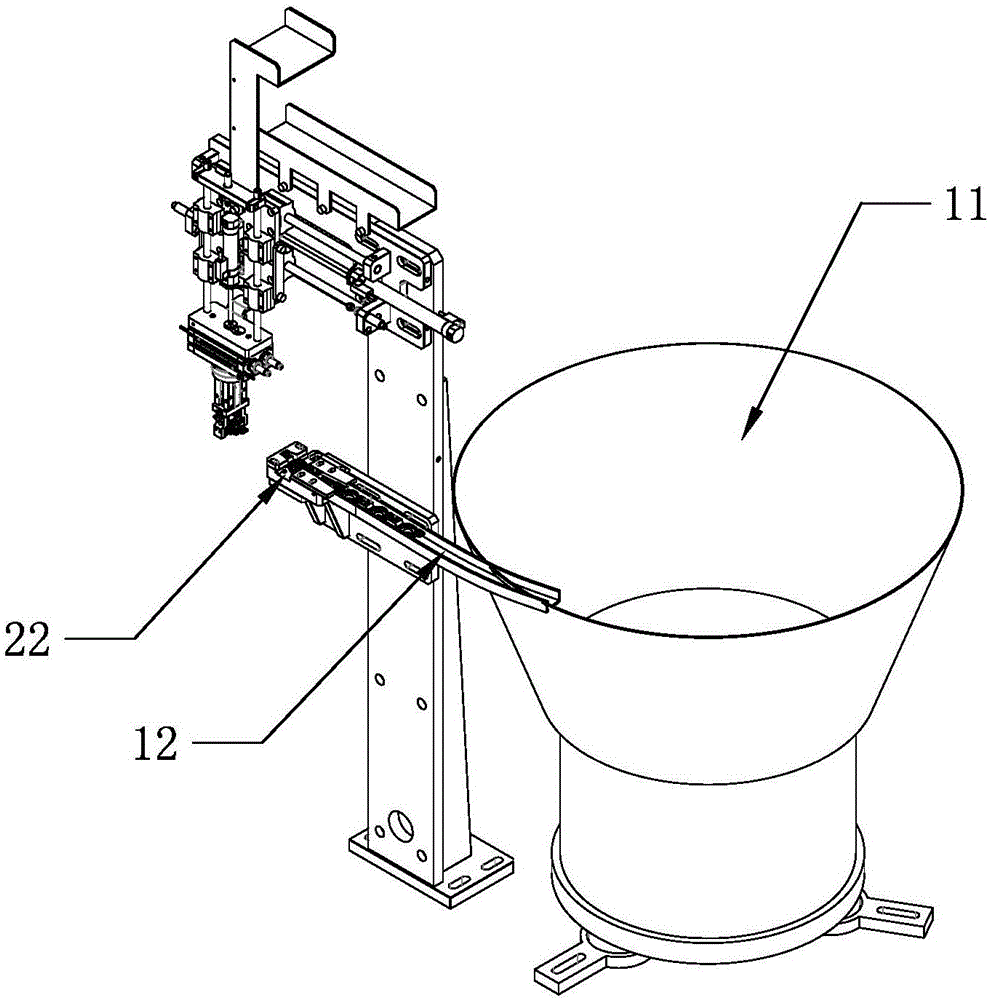 Riveting press with discharging and bracket automatic feeding