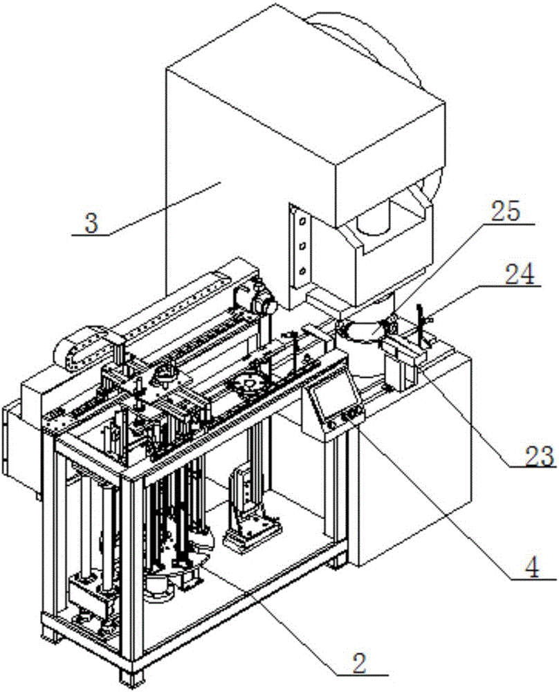 Continuous automatic feeding device of punching machine