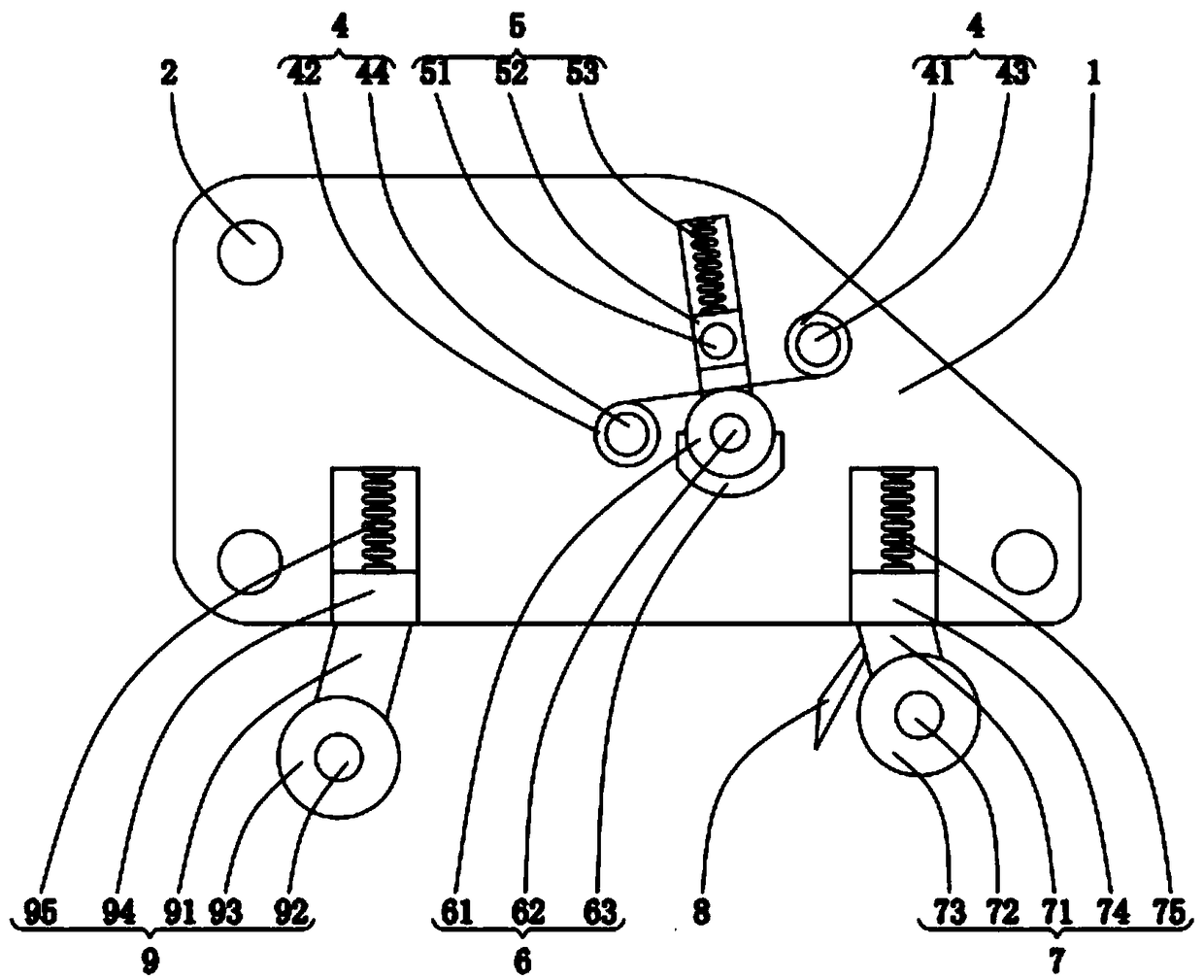 Tape attaching device lettering and box-sealing mechanism