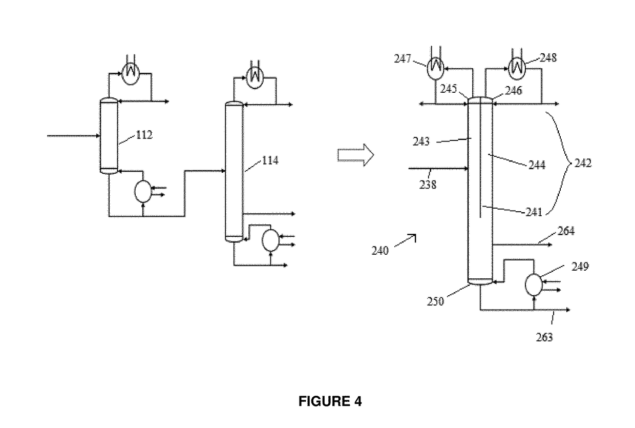 Use of top dividing wall in isomerization unit